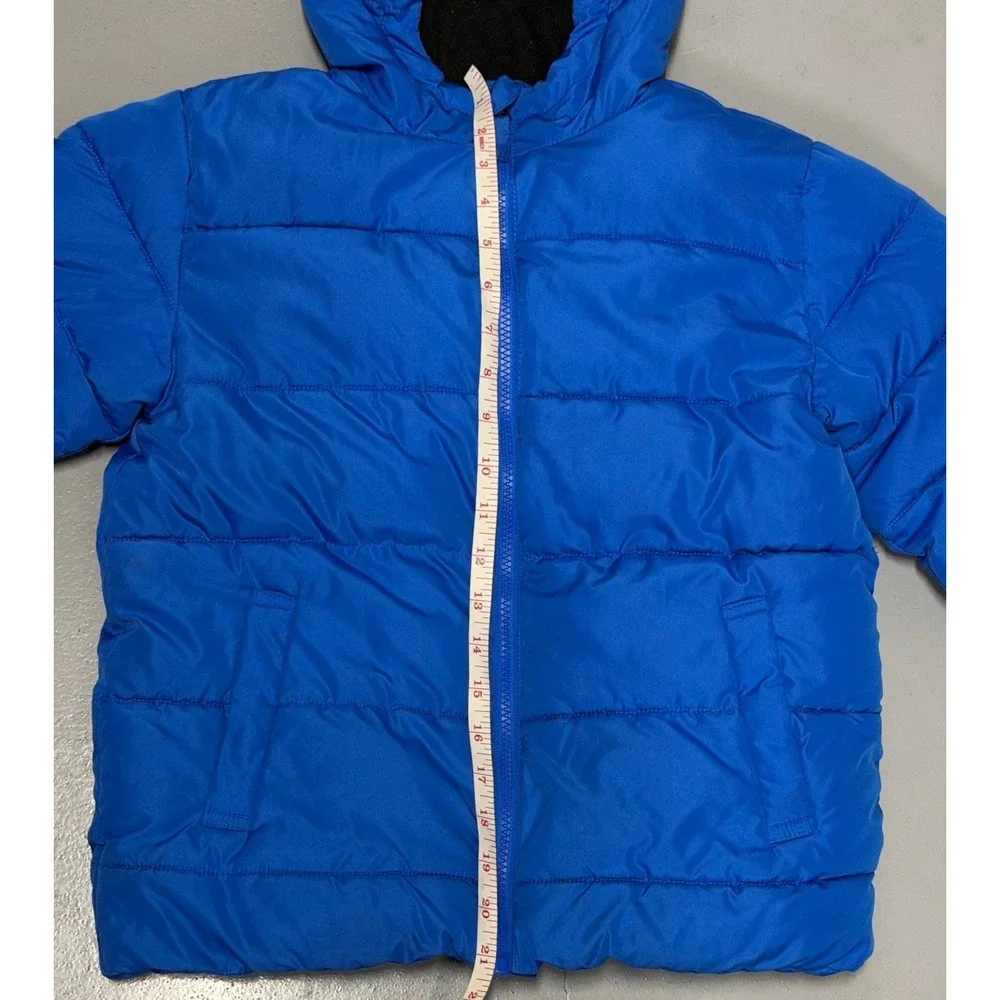 SwissTech Kids Blue Hooded Puffer Jacket Fleece Lined Size M‎ 8 SW33100078181B